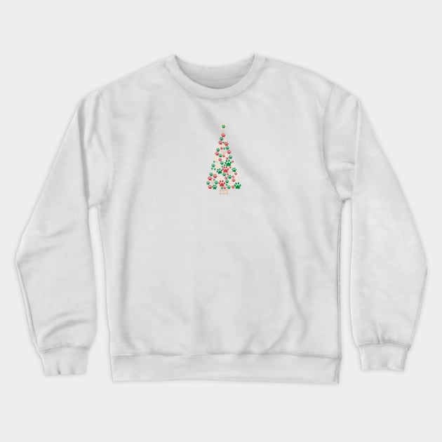 Christmas tree made of bone and paw prints Crewneck Sweatshirt by GULSENGUNEL